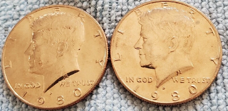2- 1980 Kennedy half dollar coins 1P &1D - Image 1 of 1