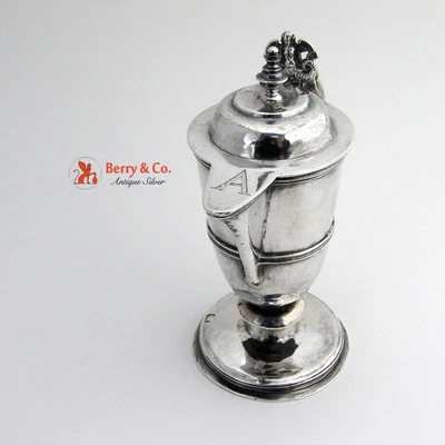 Antigua jarra crema 800 plata sirena pulgar siglo XVIII Foto 1 de 4