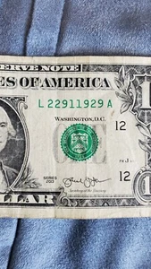 1 Dollar Schein Fancy Serial Trinary 2013 Serie L 22911929 A - Bild 1 von 3