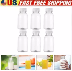 Mini Juice Bottles 100ml Plastic Bottles Clear Drink Containers with Lids - Picture 1 of 19