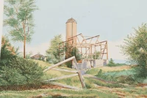 William Nelson limitierte Auflage Serigrafie signiert Artist Proof ländliche Landschaft - Bild 1 von 7