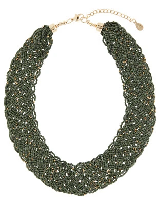 ACCESORIO GEMMA COLLAR BABERO CUENTAS MONZÓN ORO VERDE TRENZADO Foto 1 de 3