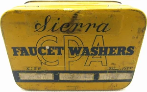 Vintage Sierra CPA Wasserhahnwaschmaschinen gelb Blechdose Werbegeschichte SELTEN - Bild 1 von 7