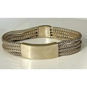 MEN'S 925 STERLING SILVER MULTI-STRAND CABLE ID BRACELET SKY - Picture 1 of 8