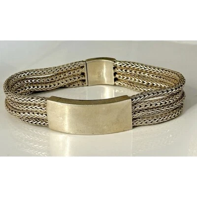 MEN'S 925 STERLING SILVER MULTI-STRAND  CABLE ID BRACELET SKY - Image 1 of 4