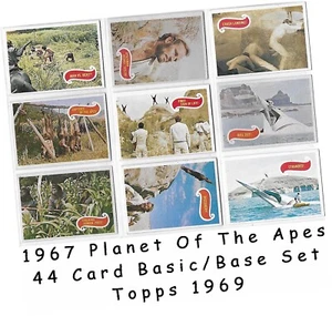 1967 Planet Of The Apes - 44 Card Basic/Base Set - Topps 1969 - Good Condition - Picture 1 of 15