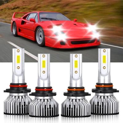 Para Ferrari F40 1990-1992 Bombilla Faro LED Luz Alta Baja 9005+9006 10000LM Foto 1 de 4