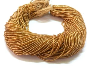 10 Strand Gold Pearl Chid Rondelle Smooth 2-2.5mm Pearl Chid Beads 12"inch - Picture 1 of 9