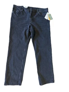 H&M Black Denim Straight Regular Fit Mid Waist Jeans Women’s Size 18 NWT - Picture 1 of 11
