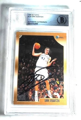 1998-99 Topps DIRK NOWITZKI BAS Autographed Rookie Card RC Beauty! HOF Mavericks - Image 1 of 2
