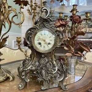 Französische 1900-1920 Antike Louis XV Stil Manteluhr 15 Zoll - Bild 1 von 10