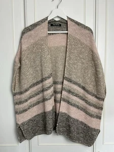 Betty Barclay ärmellose Strickjacke Wickeloptik Gr. S 10 12 14 beige rosa gestreift Wolle - Bild 1 von 9