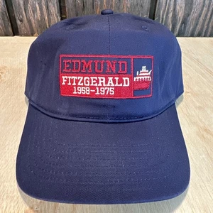 SS Edmund Fitzgerald Hat Cap Freight Ship Freighter Lake Superior Shipwreck Blue - Picture 1 of 11
