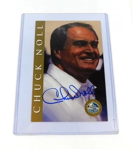Tarjeta dorada Steelers auto firmada por Chuck Noll 1998 Salón de la Fama del Fútbol Profesional 4x6 - Imagen 1 de 2