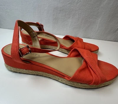 NWOT Talbots Bright Papaya Pamela Twist Summer Shoe/Sandle Style Wedge 8.5 - Image 1 of 4