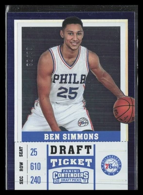 2017 Panini Contenders Draft Picks #3 Ben Simmons Draft Ticket Variation #/99 - Image 1 of 2