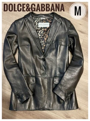 Dolce & Gabbana D&G Chaqueta de Cuero Genuino Blusa Abrigo Mujer Talla 42 Leopardo Foto 1 de 4