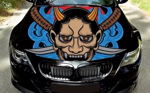 Samurai Oni Mask Car Decal Graphics Vinyl decal; Samurai Hood Wrap Decal, - Picture 1 of 1