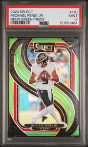 2024 SELECT MICHAEL PENIX JR VERDE NEÓN PRIZM RC/49 PREMIER LEVEL  - Imagen 1 de 2