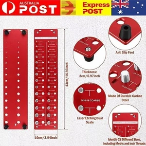 Nut and Bolt Thread Checker 28 Thread Identifier Gauge Inch and Metric - Picture 1 of 10