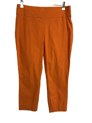 7th Avenue Women's L Orange Pull On Capri Pants Spring Colorful Summer Travel - Image 1 of 4