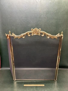 Hand Crafted 3 Panel Folding Brass Fireplace Screen ~Decrative Crafts Inc. - Picture 1 of 14