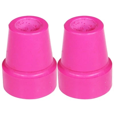 ¾ Inch Cane Tips, 2 Pack Reinforced Rubber Walking Stick Feet, Pink - Image 1 of 4