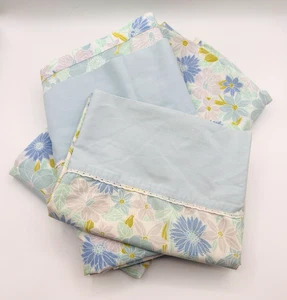 VTG 70s Springmaid Wondercale FGroovy Flower Power Dbl Sheet Set - Picture 1 of 5