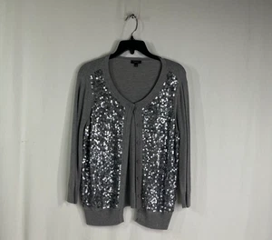Talbots Women's Gray Sequin Cardigan - Size L - Picture 1 of 5