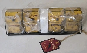 Metall Gewürzregal 4 aufklappbare beschriftete Dosen Ingwer Zimt Muskat Piment Neu  - Bild 1 von 10