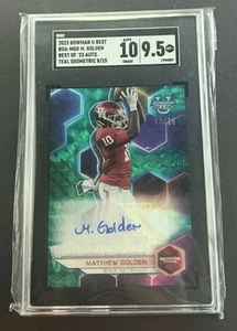 2023 Bowman’s Best U Matthew Golden Green Auto /15 SGC 10/9.5 Packers Longhorns - Picture 1 of 2