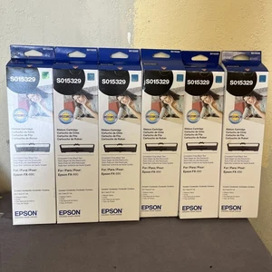 [6 STCK] EPSON SCHWARZ FARBBAND PATRONEN SO15329 FX-890 SERIE DRUCKER NEU ORIGINAL - Bild 1 von 3