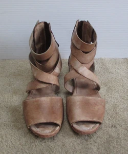 Freebird by Steven FB-WISH Women's Brown Leather Strappy Flat Sandals Size 8 - Picture 1 of 11