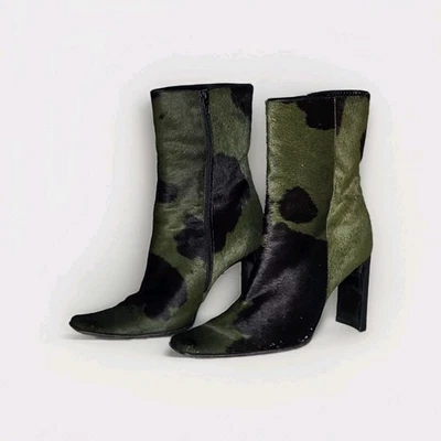 Casadei De Colección Y2K Estilo Pony Piel de becerro Western Puntera Cuadrada Botas Tacones Altos Talla 9  Foto 1 de 4
