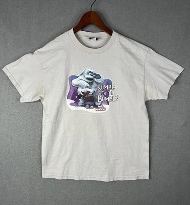 Vintage 90s Rudolph The Red Nose Reindeer Snowman T-Shirt Size L Stained - Image 1 of 4