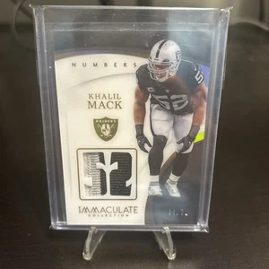 2017 Immaculate Khalil Mack Numbers Patch /52 Player Worn Material NO NU-77 - Bild 1 von 2