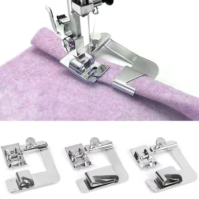 Rolled Hem Presser Foot Set 3 Sizes 1/2 3/4 1in for Brother Singer - Image 1 of 4