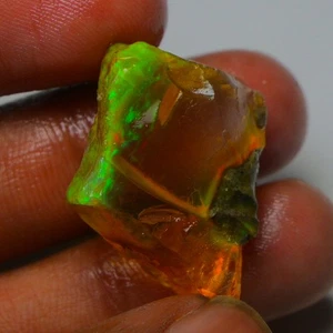 Large Opal Rough 25.40 Carat Natural Ethiopian Oil Opal Raw, Fire Opal Gemstone - Picture 1 of 9