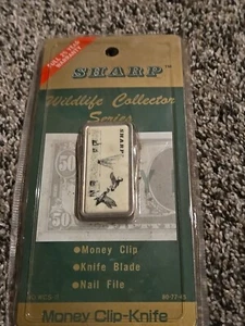 Sharp WILDLIFE COLLECTOR SERIES MONEY CLIP, KNIFE BLADE & NAIL FILE - Picture 1 of 5
