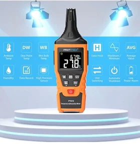 Medidor de Humedad de Temperatura, Termómetro Higrómetro Monitor con Ambiente - Imagen 1 de 7