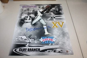 OAKLAND RAIDERS CLIFF BRANCH SIGNED 16X20 PHOTO HOF SB XI XV XVIII BECKETT - Picture 1 of 1