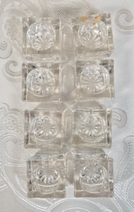Vintage individual open salts lot of 8 clear glass square 1 1/2" - Picture 1 of 7