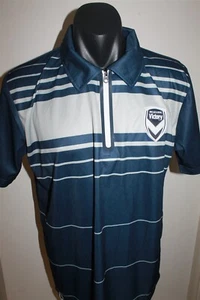 A-League Melbourne Victory Soccer Football Club Zip Up Polo Shirt Size Med New - Picture 1 of 5