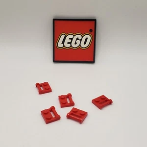 LEGO Plate 1 x 2 w/Handle on Side RED (x5) 48336 NEW REPLACEMENT PARTS - Picture 1 of 3