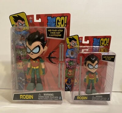 Juego de 2 TEEN TITANS GO! Figura de acción petirrojo de 8” y 5"" con bastón bo extraíble Foto 1 de 2