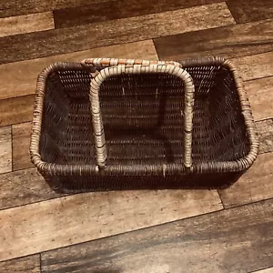 Vintage Medium Wicker Basket Top Handled Trug Country Garden Shop Display Prop - Picture 1 of 23