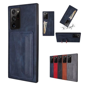 Luxury Leather Case Card Holder Back Phone Cover For Samsung S8 S9 S10 S20UItra - Picture 1 of 11