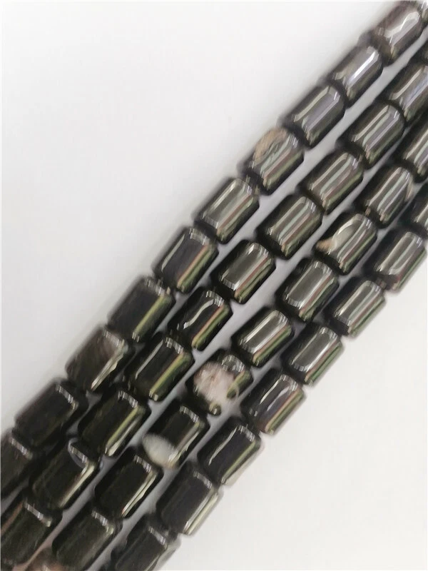 1 Strand 14x10mm Black Agate Cylinder Spacer Loose Beads 15.5inch HH8838 - Image 1 of 1