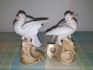 Vtg Lefton China Handpainted White Doves/ # KW2291/ Set of 2 - Picture 1 of 4