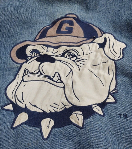 Beautiful Vintage Denim Georgetown Hoyas Jacket Size M Clean & Nice! L@@K! Cover